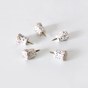 Round Terrazzo Wall hook, Tricolor terrazzo, nursery knobs, coat hooks, cement knob, towel hanger, kitchen hangers