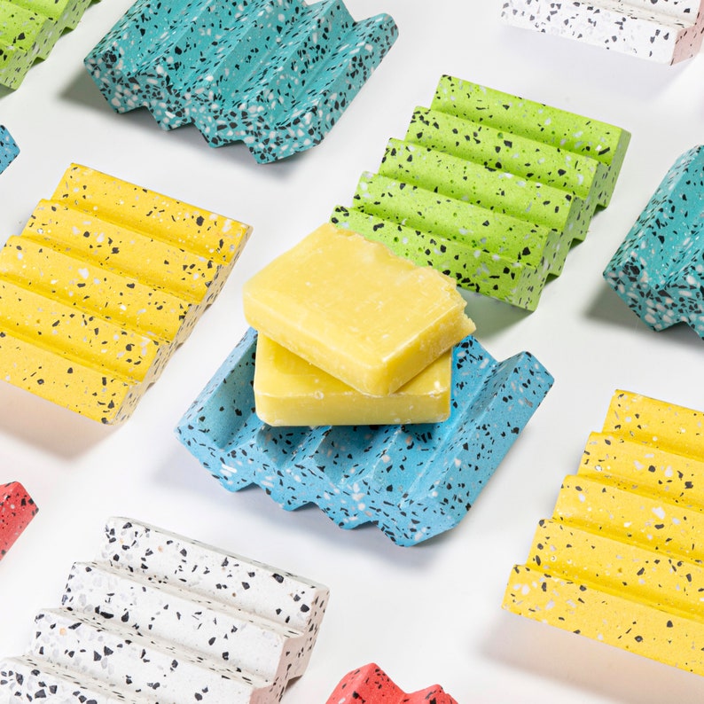 Modern Concrete Soap Dish Terrazzo Concrete Drain Soap Dish Etsy