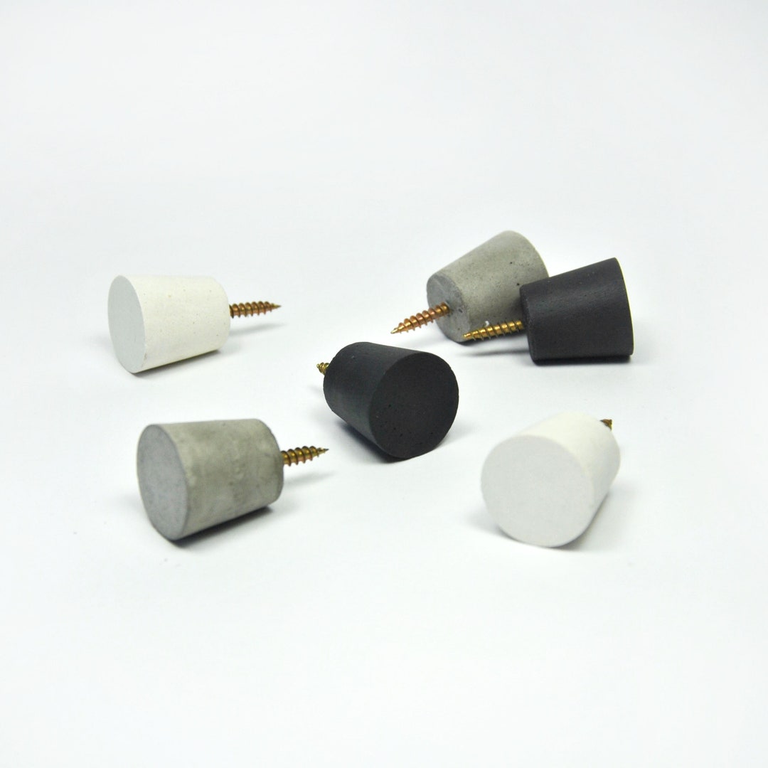 Concrete Wall Hook Black Gray & White, Cement Wall Peg, Jewelry Holder