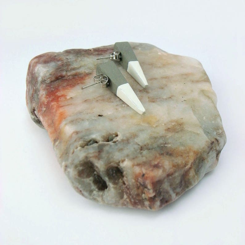Triangular earrings Contemporary jewelry Architect for gift Concrete earrings Geometric earrings Modern cement jewelry
