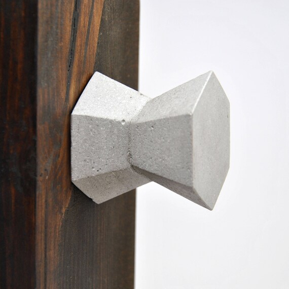 Concrete Knob Large Concrete Handles Closet Knobs Concrete Etsy