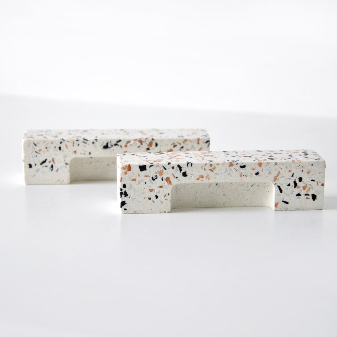 Terrazzo Knobs Set, Unique Natural Stone Kitchen Handle