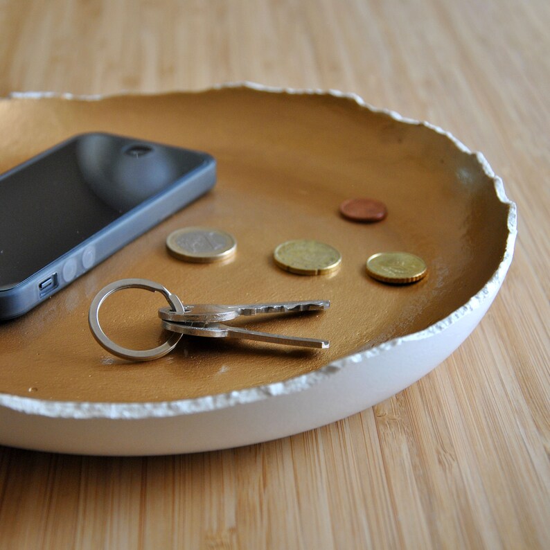 Concrete Copper Tray Key Dish Keys Tray Modern Cement Plate Etsy