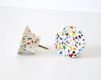 Recycled Glass Terrazzo Wall Hook, Round Hanger (2") (PRICE PER UNIT)