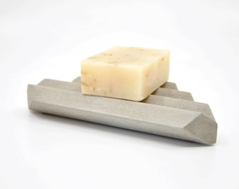 Concrete Corner Soap Dish: Triangle Bathroom Accessory