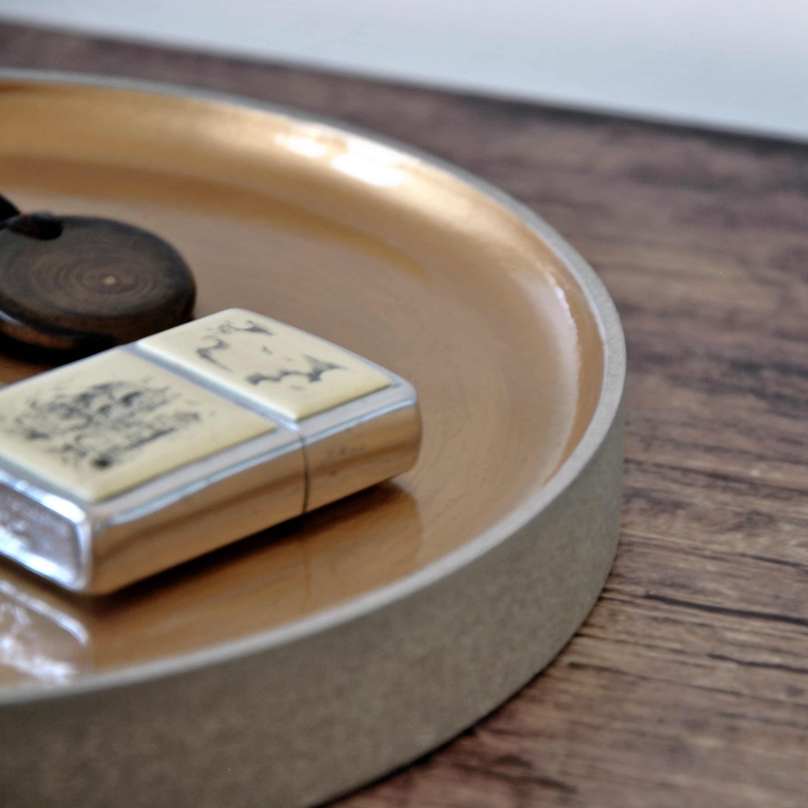 Concrete Gold Accent Tray: Modern Key & Jewelry Dish - Etsy