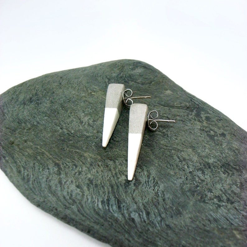 Triangular earrings Contemporary jewelry Architect for gift Concrete earrings Geometric earrings Modern cement jewelry