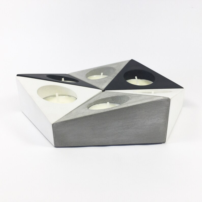 Concrete Candle Holder Tea Light Concrete Candle Holders Etsy
