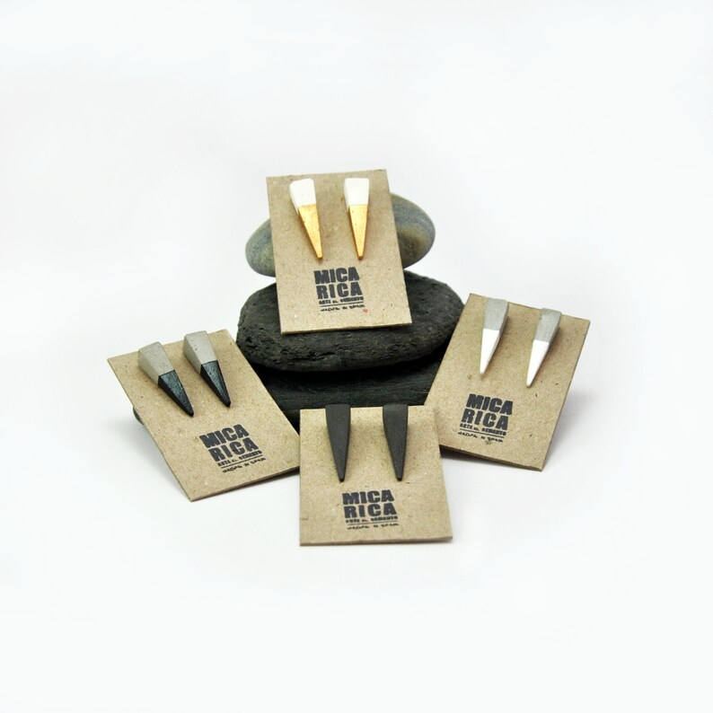 Triangular earrings Contemporary jewelry Architect for gift Concrete earrings Geometric earrings Modern cement jewelry
