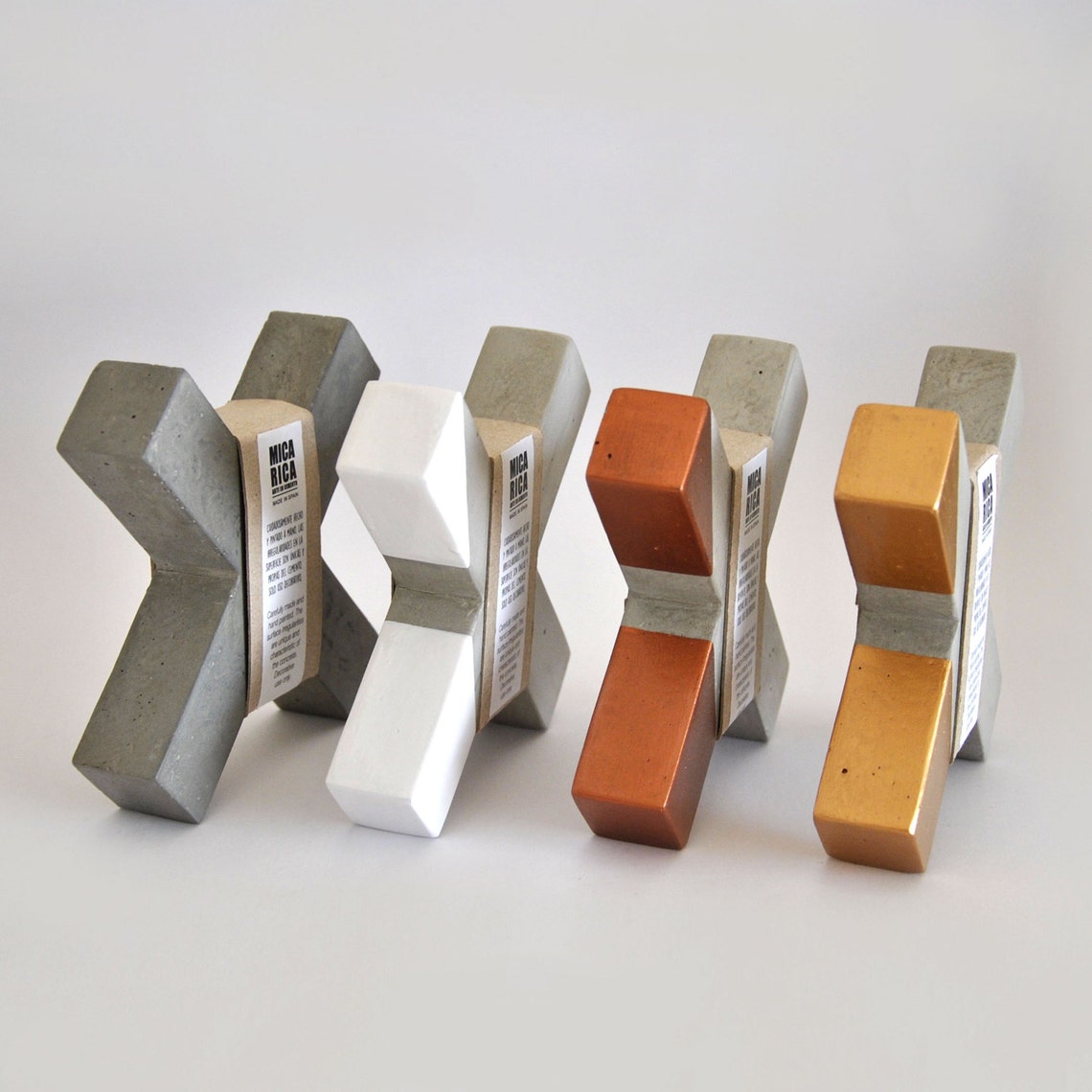 Modern concrete bookends X Shaped Cement bookends Etsy