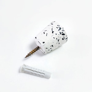 Terrazzo Wall Hook, Round Cement Knob, Modern Minimalist Design (PRICE PER UNIT)