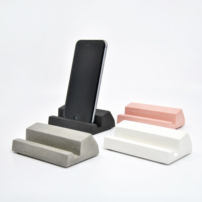 Concrete Phone Stand Office Desk Modern Decor Tablet Etsy