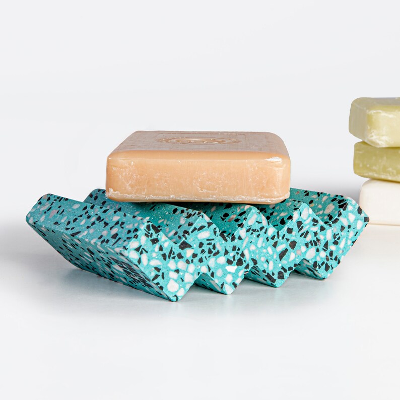 Modern Concrete Soap Dish Terrazzo Concrete Drain Soap Dish Etsy