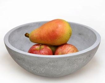 Concrete Bowl, cement large fruit bowl, 11-Inch Handcrafted Home Decor, Minimalist fruit dish, modern fruit bowl