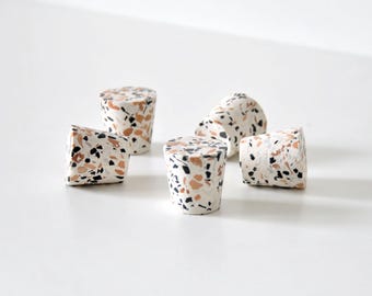 Handmade Tricolor Terrazzo Knob, Round Cabinet Handle (PRICE PER UNIT)