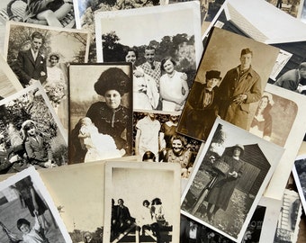 Vintage photos, small snapshots, random pick, people, women, men, children, black white sepia photos, junk journal, scrapbook, crafts