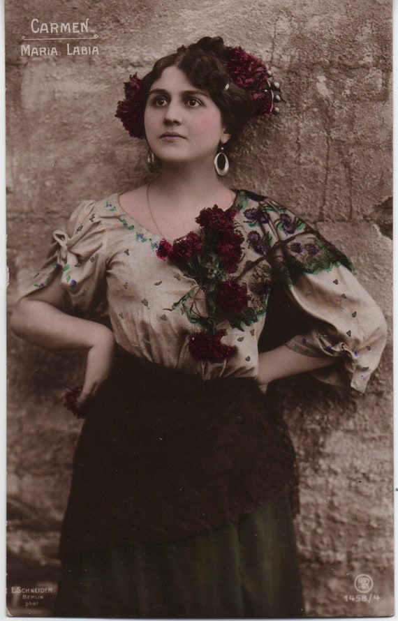 Maria Labia Opera star vintage beauty Carmen gypsy image Etsy