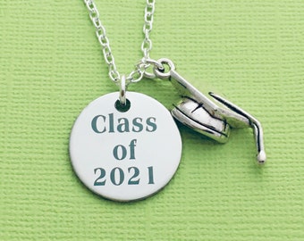 Graduation Gift for Her, Class of 2021 Gifts, Graduation Necklace, Graduate, Grad, Graduating Present for Girl, Mortarboard Necklace