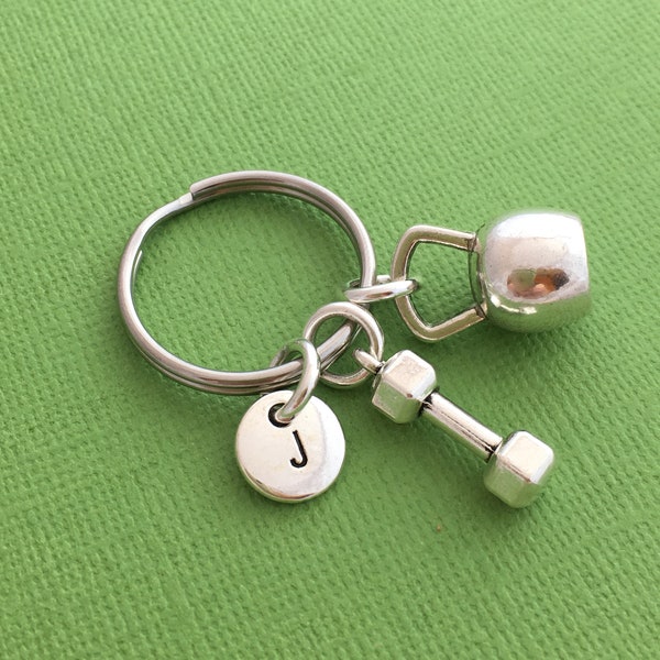 Gym Keychain, Kettlebell Keyring, Dumbbell Key Ring, Gym Gift, Personalised, Fitness Gifts, Weight Loss Journey, Gym Worker Gifts, PT Gifts