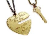Key To My Heart Necklace Set, Couples Gift, Best Friends Jewelry, His and Hers Set, He Who Holds The Key, Present for Boyfriend