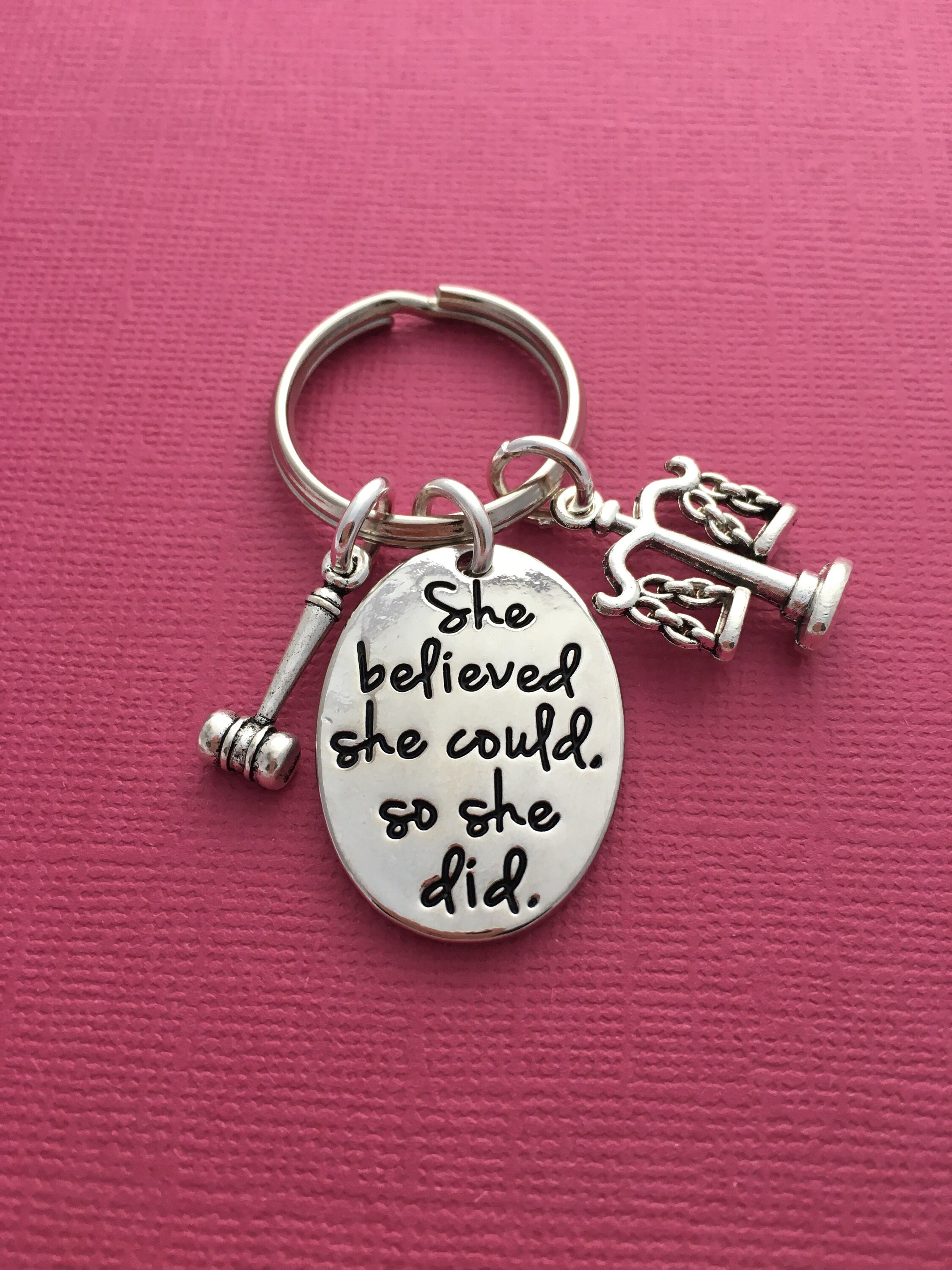 Lawyer Keychain Solicitor Keyring Lawyer Gift She Believed Etsy Ireland