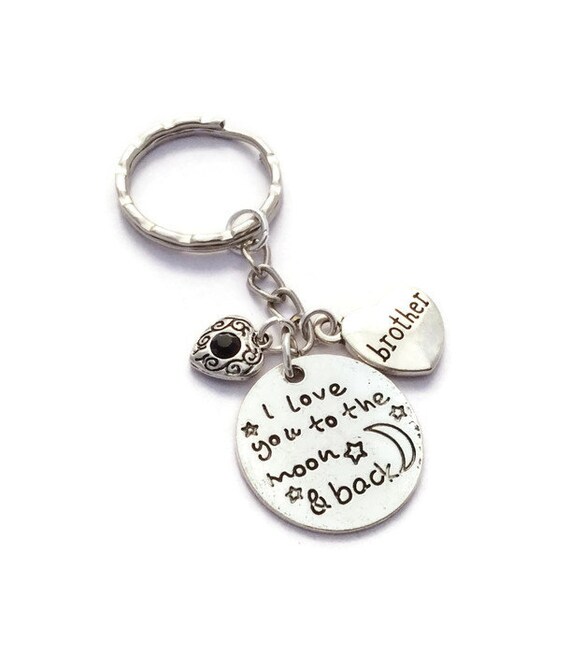 I LOVE YOU TO THE MOON & BACK INITIAL LETTER Keyring Birthday Pendant Charm Gift 