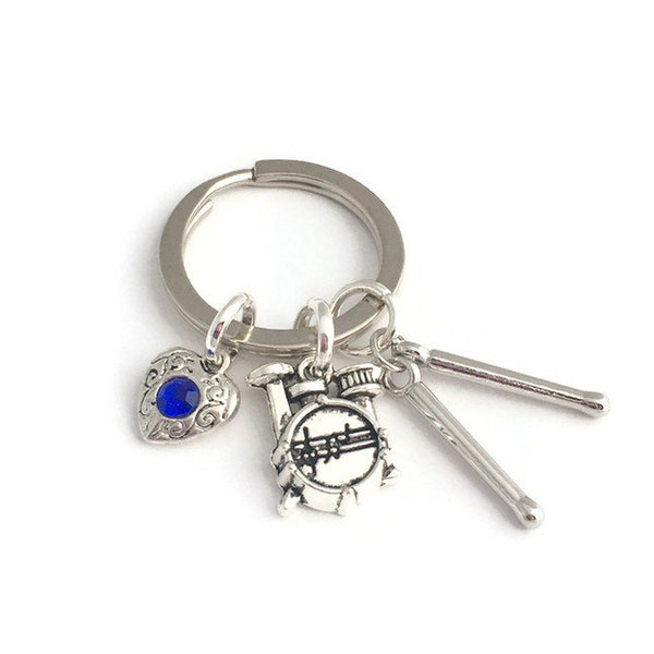 Gift for Drummer, Drum Kit Keyring, Drum Player Present, Drum Stick Keychain, Band Member Gifts, Thank You Drum Teacher, Boyfriend birthday