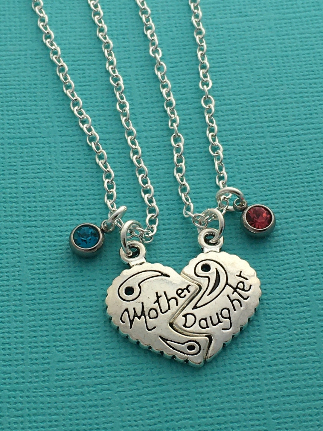 Mother Daughter Necklaces, Gift for Daughter, 2 Half Heart Necklaces