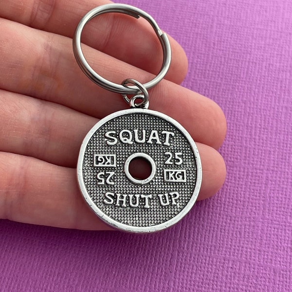 Gym Gift, Weight Plate Keychain, Fitness Keyring, Bodybuilder, Gift for Boyfriend, Bodybuilding, PT, Exercise Jewelry, Gym Lover Present