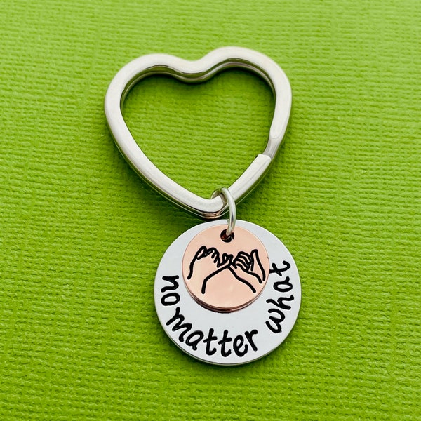 No Matter What Keychain, Couples keyring, Boyfriend Gift, Girlfriend Gifts, Couple Keyrings, LDR Gift, Goodbye Present, Heart Keyring