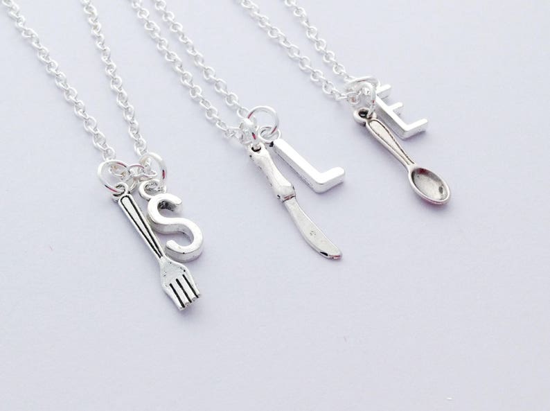 3 Best Friend Necklaces Cutlery Set Spoon Fork Knife Mother Etsy