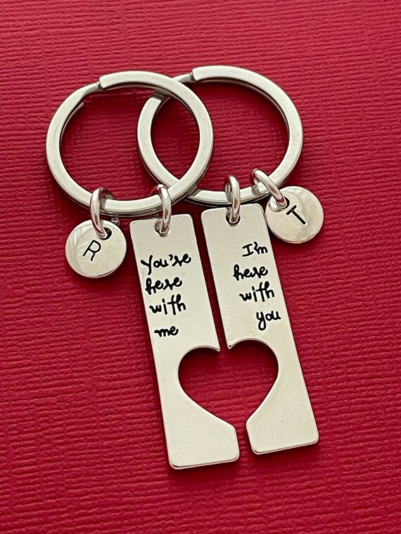 Gift for Girlfriend First Anniversary Gift His and Hers Keyrings