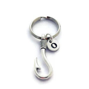 Personalized Keychain, Fish Hook Keyring, Hooked On You, Fathers Day Token, Present For Boyfriend, Guys Gift Ideas, Fishing Hobbyist, Fiancé