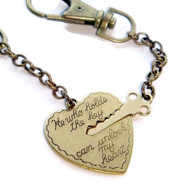 Heart and Key Keychains, His and Hers Keyrings, Girlfriend Birthday Gift, First Anniversary, Gifts for Wife, Couples Wedding Present