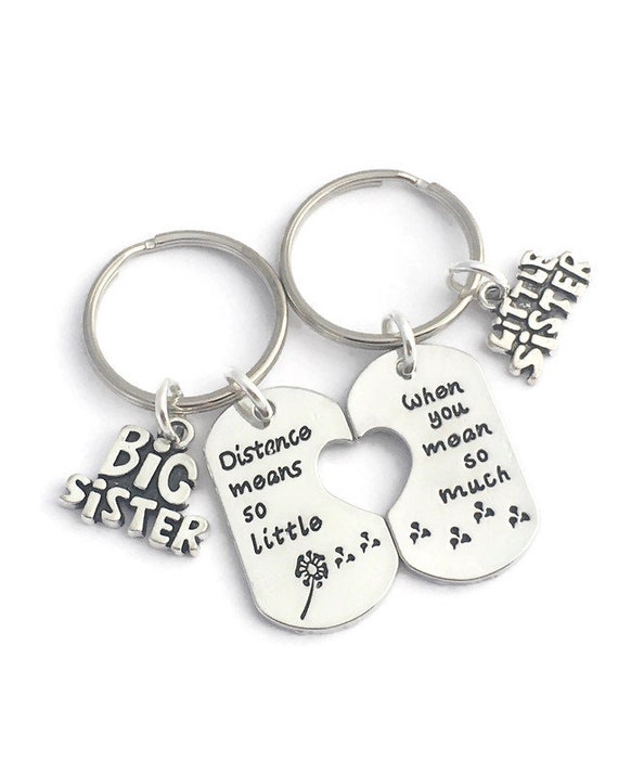 Sisters Keyring Set Big Sister Gift Little Sister Keychain 2