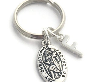 Saint Christopher Keyring, Personalised Keychain, St Chris Gifts, Gift for Teenage Boy, New Driver, Drive Safe Present, Passed Driving Test