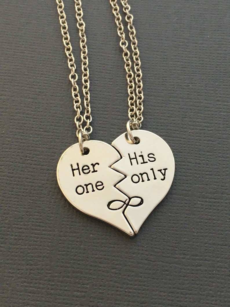 Boyfriend Girlfriend Necklaces His and Her Gift Couples Etsy UK