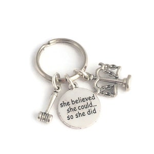 Solicitor Keyring, Graduation Gift for Law Student, She Believed She Could, Present for Law Office Worker, Courtroom Keyring