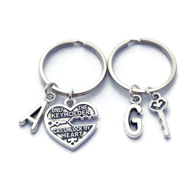 Husband Gift, Present for Boyfriend, Only the Keyholder can Unlock my Heart Keyring Set, His & Hers Keychain, Matching Jewelry, Key to Heart