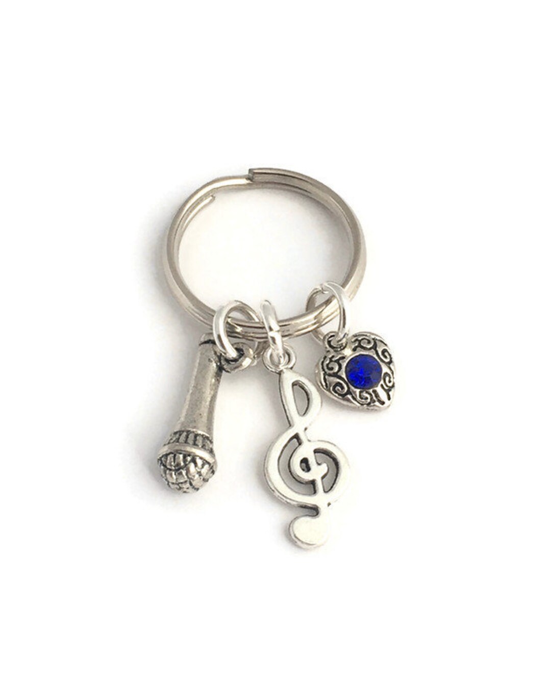 Musical Gift, Microphone Keyring, Gift for Singer, Music Keychain