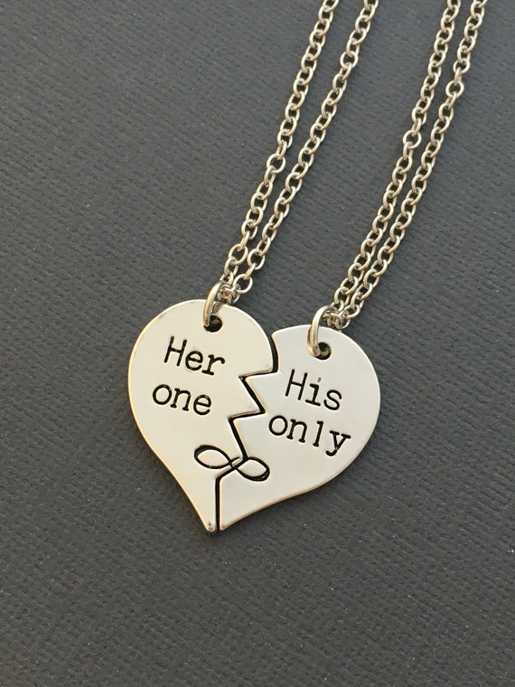 Boyfriend Girlfriend Necklaces His and Her Gift Couples Gift