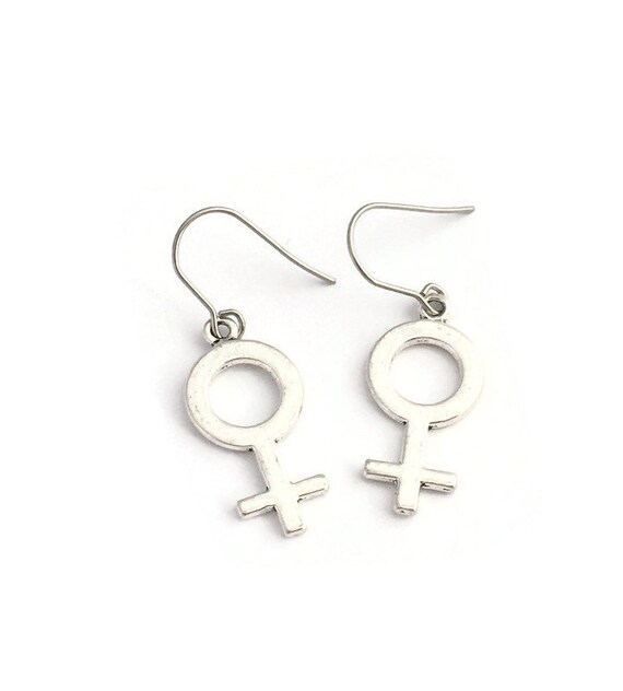 Pendientes símbolo femenino joyería feminista regalos de - Etsy España