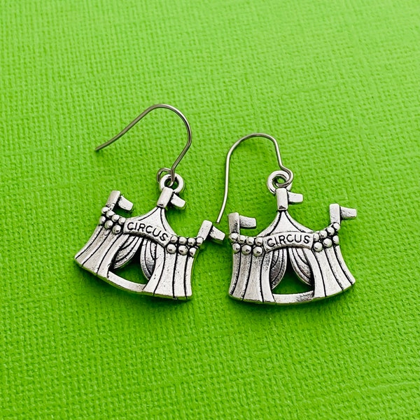 Circus Earrings, Circus Tent Earrings, Circus Jewellery, Novelty Jewelry, Circus Gift, Fun Earrings, Unusual Earrings, Gifts for Her