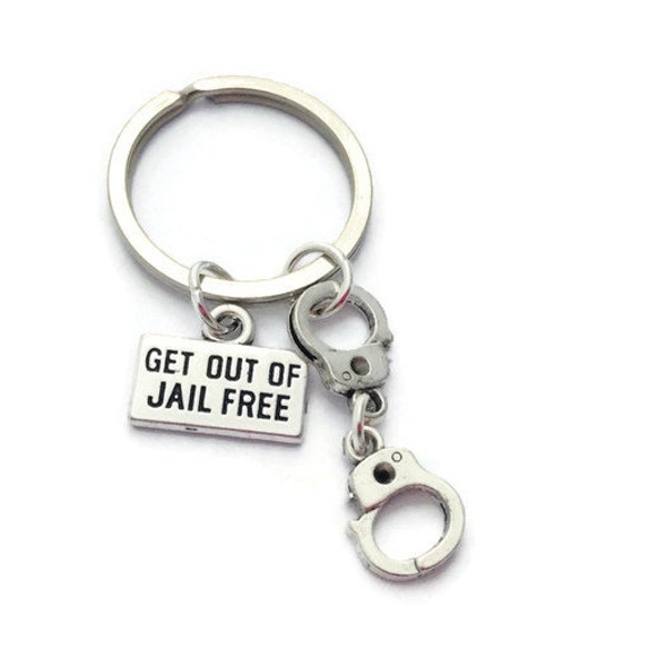 Partners in Crime Keyring, Gift for Best Friend, BFF Keychain, Handcuff Accessory, Friendship Present, Male Friend Gifts, Cousin Birthday