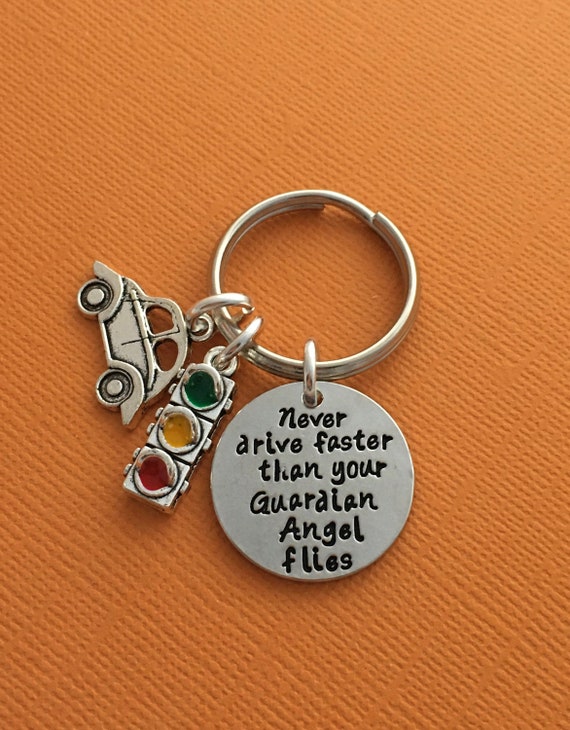 Guardian angel shop driving keychain