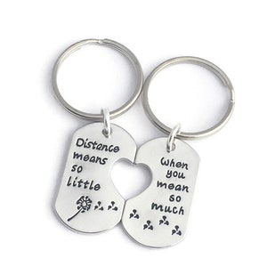 Long distance keychains, Long distance relationship keychain, Long distance friendship keychain, Couples Keyring set, Friendship keychains image 2