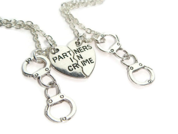 Friendship Necklace for 2 Partner in Crime Necklaces Best - Etsy