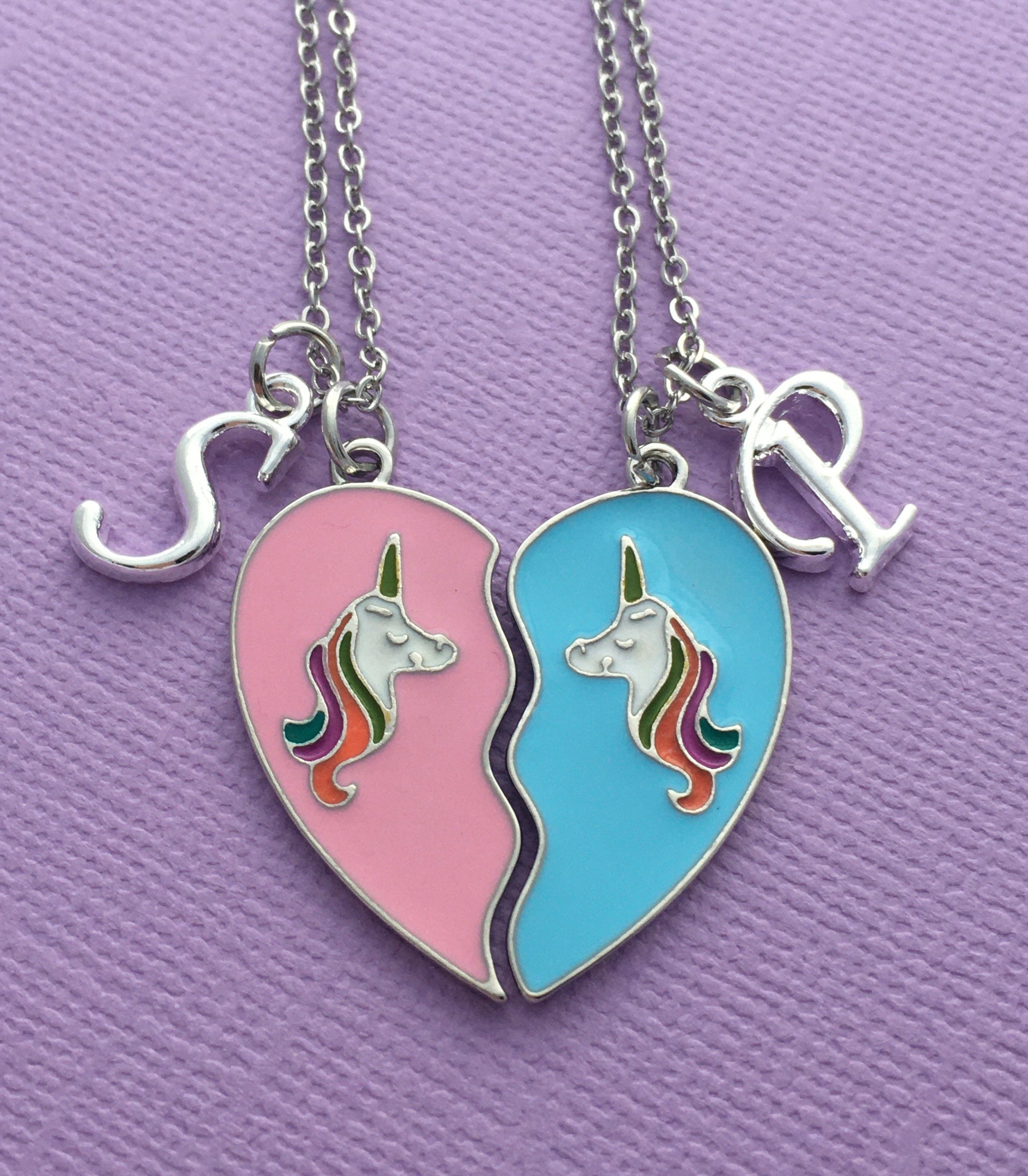 Magnetic Heart Necklace Set, Pink Magnet Heart Necklaces, BFF