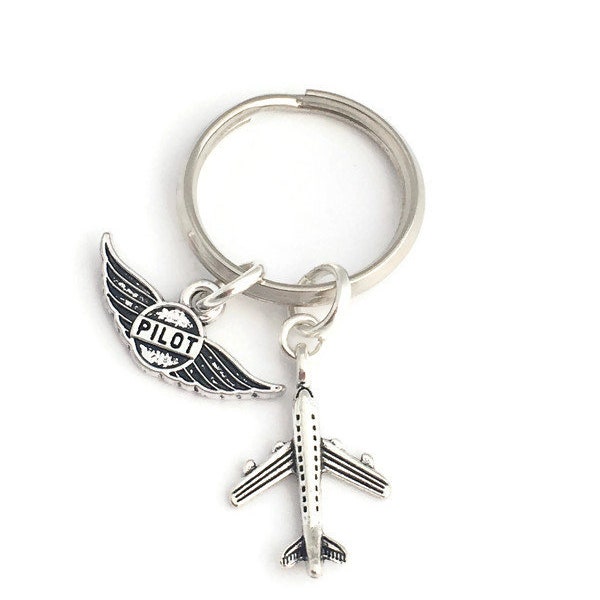 Pilot Keyring, Aeroplane Keychain, Plane Keyring, Pilot Retirement Gift, Pilot Graduation Present, Fly Safe Key Ring, Aviation Gifts