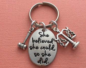 Lawyer Keychain, Solicitor Keyring, Lawyer Gift, She Believed She Could So She Did, Graduation Gift for Law Student, Attorney Keyring, Law